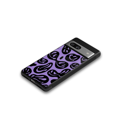 Acid Smiles Purple google pixel 7a mobile cover | shockproof glass phone case
