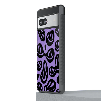 Acid Smiles Purple stylish phone case for google pixel 7 | glossy glass and slim fit