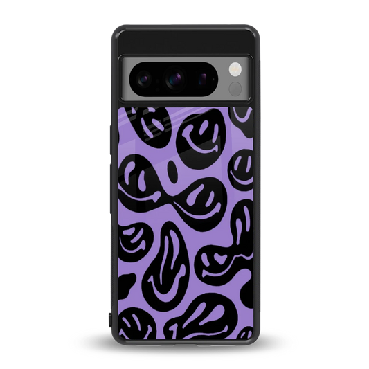 Acid Smiles Purple back phone cover | glass case for google pixel 8 pro
