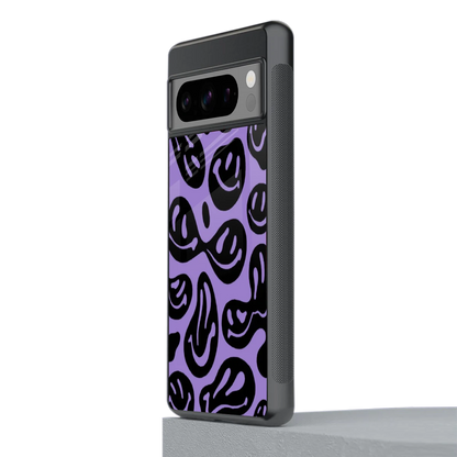 Acid Smiles Purple stylish phone case for google pixel 8 pro | glossy glass and slim fit