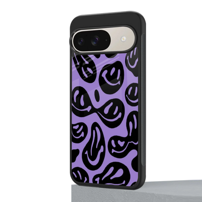Acid Smiles Purple google pixel 9 mobile cover | shockproof glass phone case