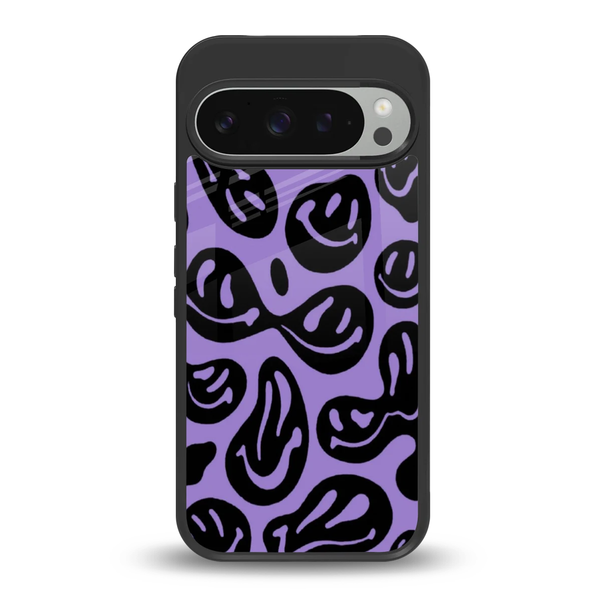 Acid Smiles Purple back phone cover | glass case for google pixel 9 pro