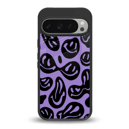 Acid Smiles Purple back phone cover | glass case for google pixel 9 pro