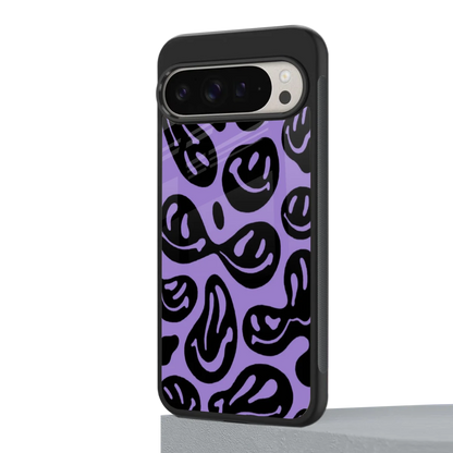 Acid Smiles Purple google pixel 9 pro xl mobile cover | shockproof glass phone case