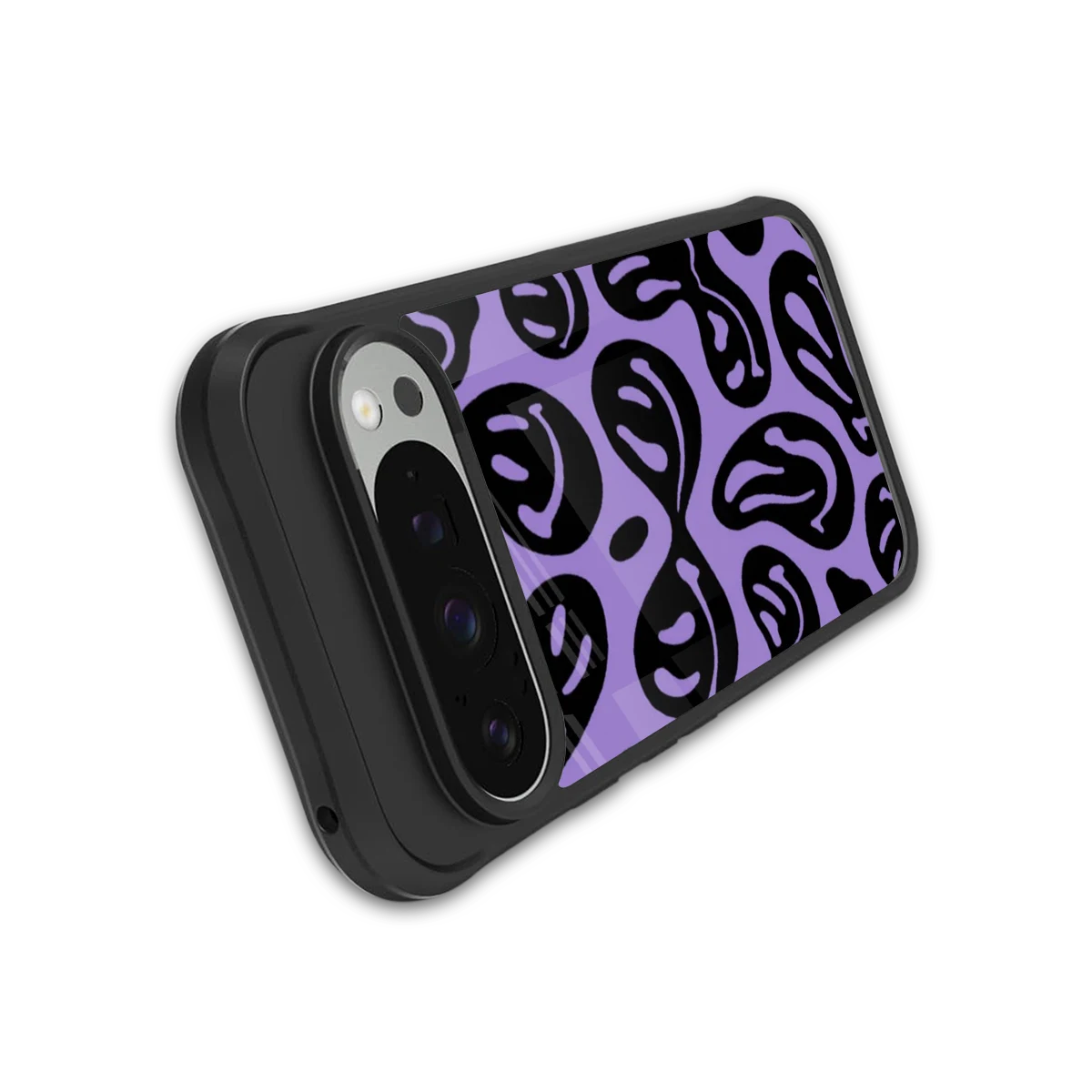 Acid Smiles Purple stylish phone case for google pixel 9 pro | glossy glass and slim fit