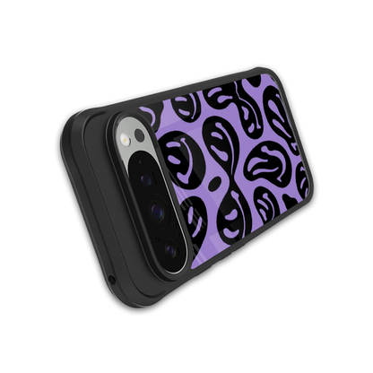 Acid Smiles Purple stylish phone case for google pixel 9 pro | glossy glass and slim fit