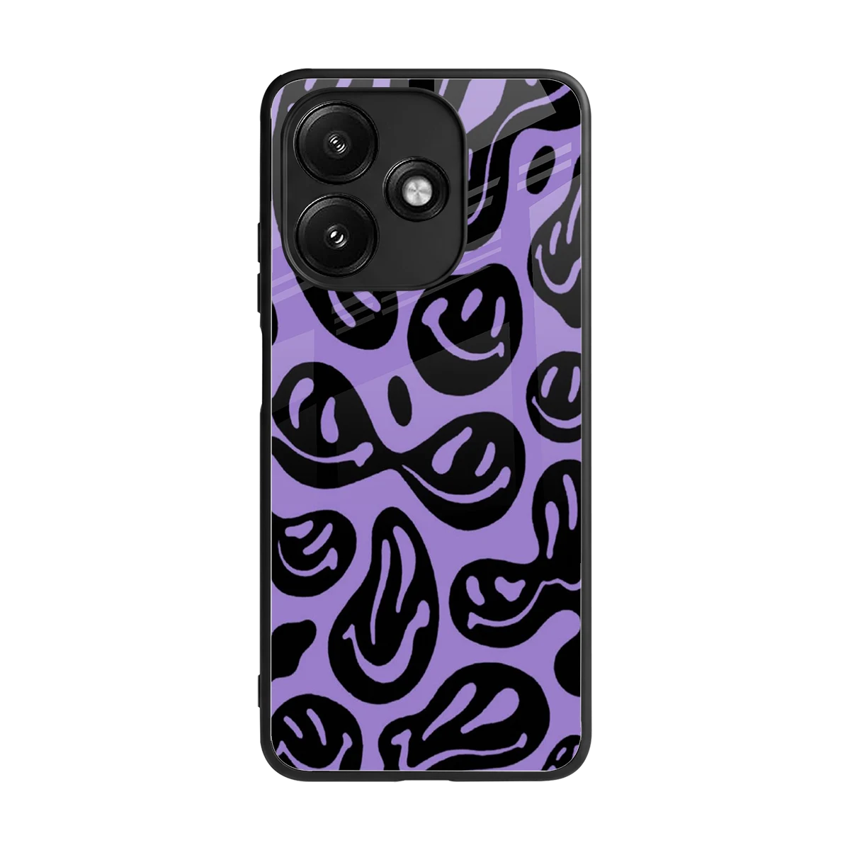 Acid Smiles Purple back phone cover | glass case for redmi 12 5g