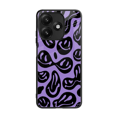 Acid Smiles Purple back phone cover | glass case for redmi 12 5g