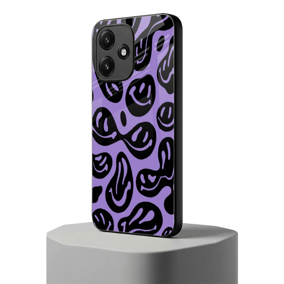 Acid Smiles Purple redmi 12 5g mobile cover | shockproof glass phone case