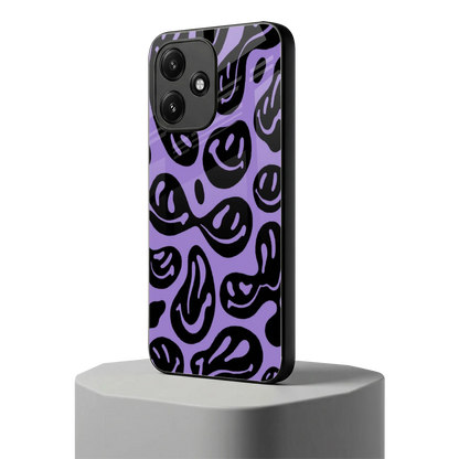 Acid Smiles Purple redmi 12 5g mobile cover | shockproof glass phone case