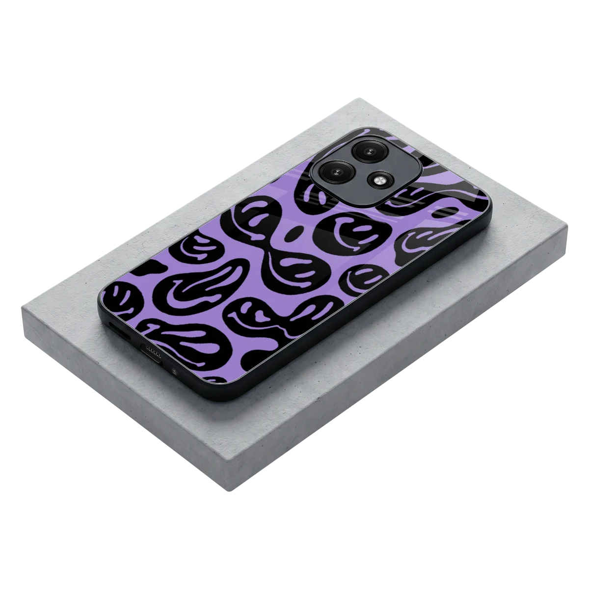 Acid Smiles Purple stylish phone case for redmi 12 5g | glossy glass and slim fit