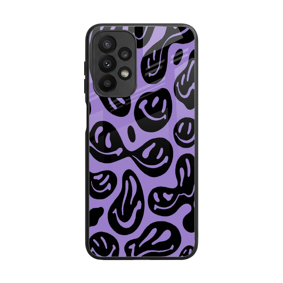 Acid Smiles Purple back phone cover | glass case for samsung galaxy a23
