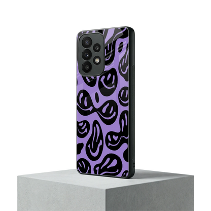 Acid Smiles Purple samsung galaxy a23 mobile cover | shockproof glass phone case