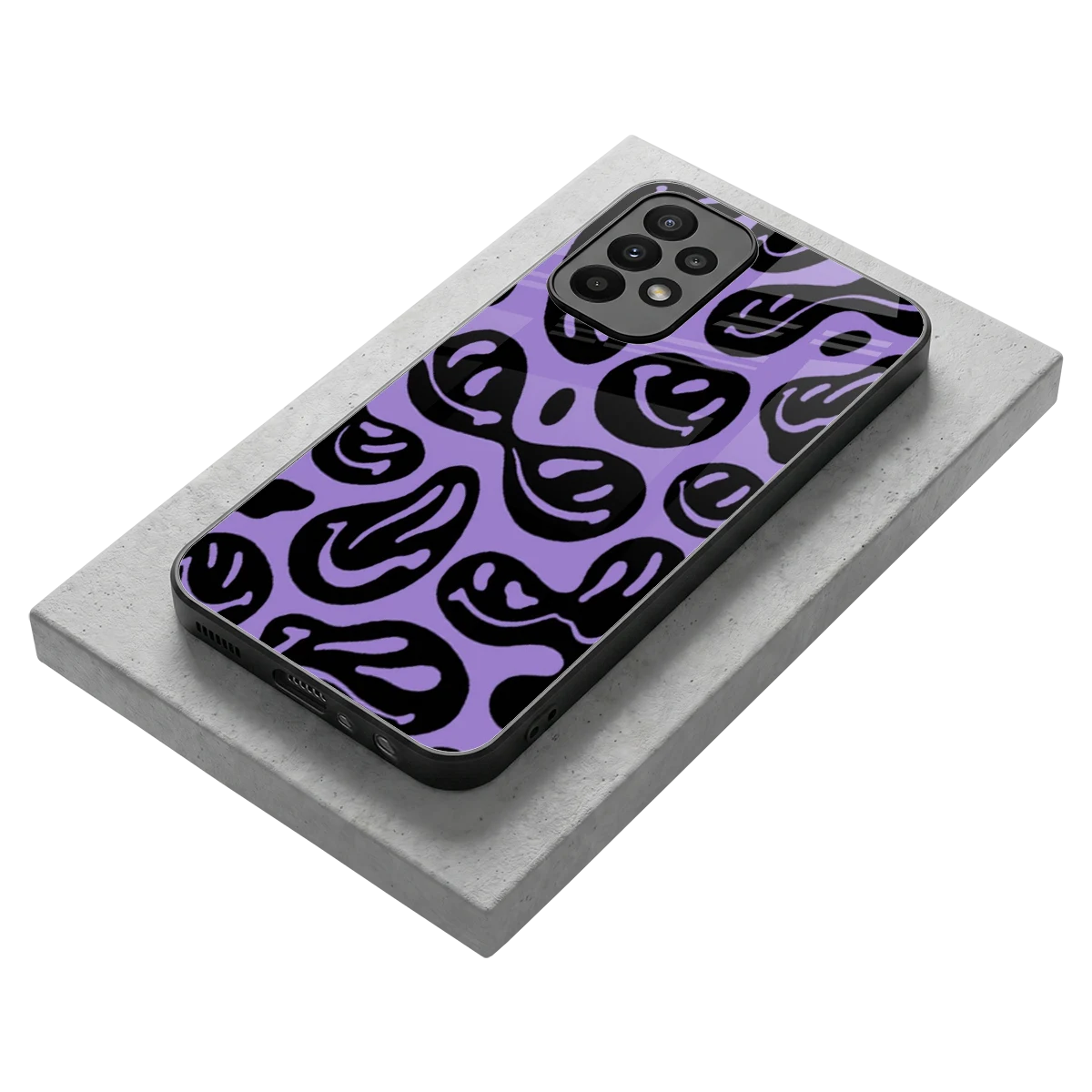 Acid Smiles Purple stylish phone case for samsung galaxy a23 | glossy glass and slim fit