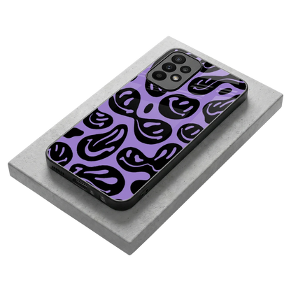 Acid Smiles Purple stylish phone case for samsung galaxy a23 | glossy glass and slim fit