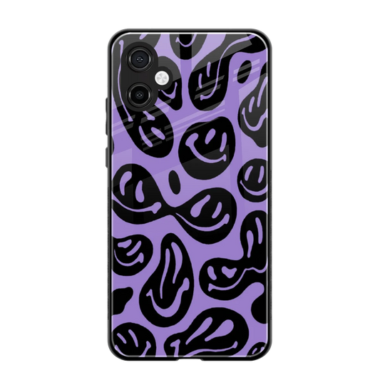 Acid Smiles Purple back phone cover | glass case for samsung galaxy a06 5g