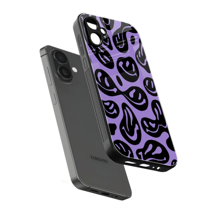 Acid Smiles Purple sleek samsung galaxy a06 5g cover with tempered glass back and TPU edges