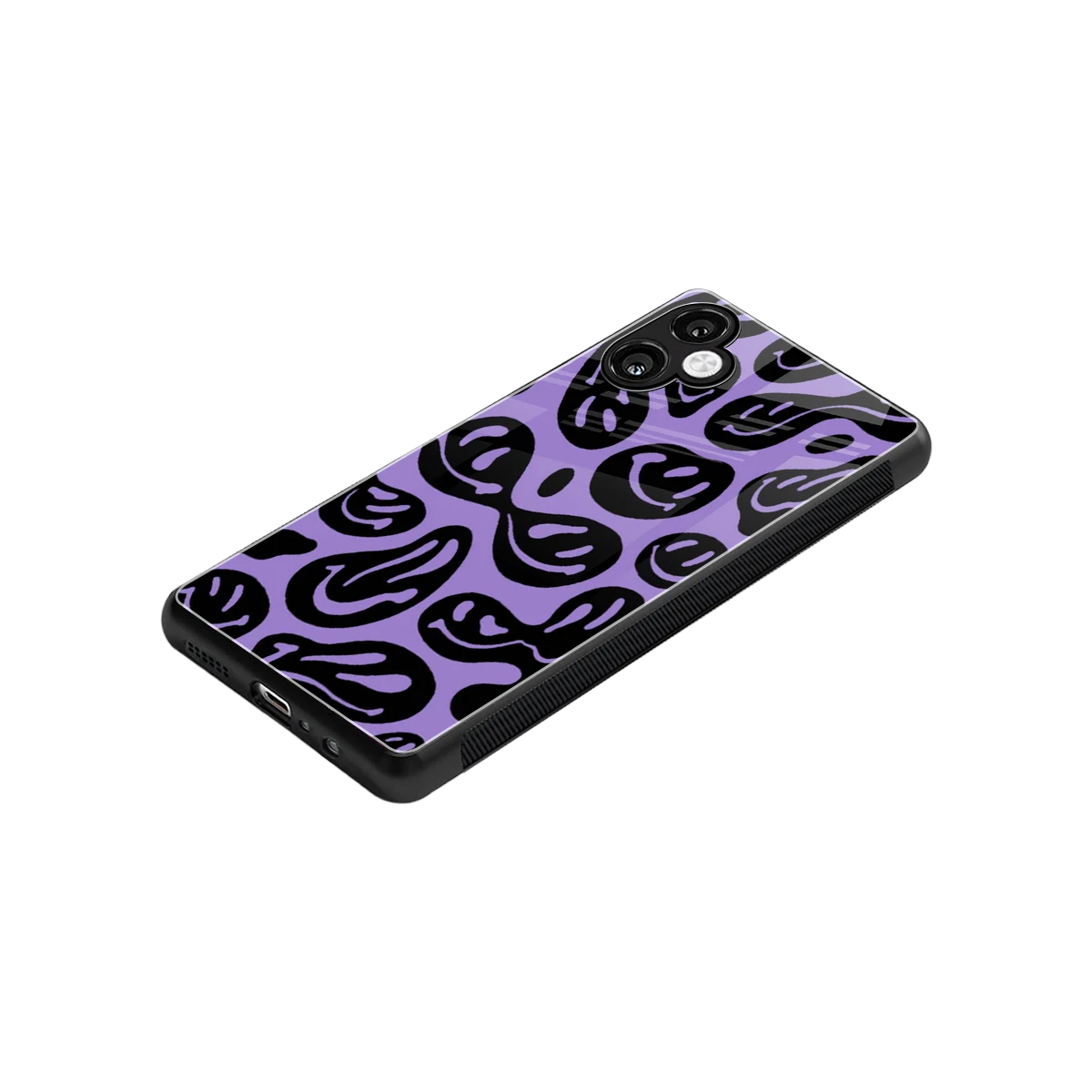 Acid Smiles Purple stylish phone case for samsung galaxy a06 5g | glossy glass and slim fit