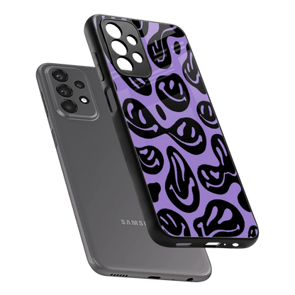 Acid Smiles Purple sleek samsung galaxy a23 cover with tempered glass back and TPU edges