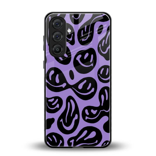 Acid Smiles Purple back phone cover | glass case for samsung galaxy f15 5g