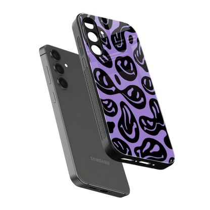 Acid Smiles Purple sleek samsung galaxy a34 5g cover with tempered glass back and TPU edges
