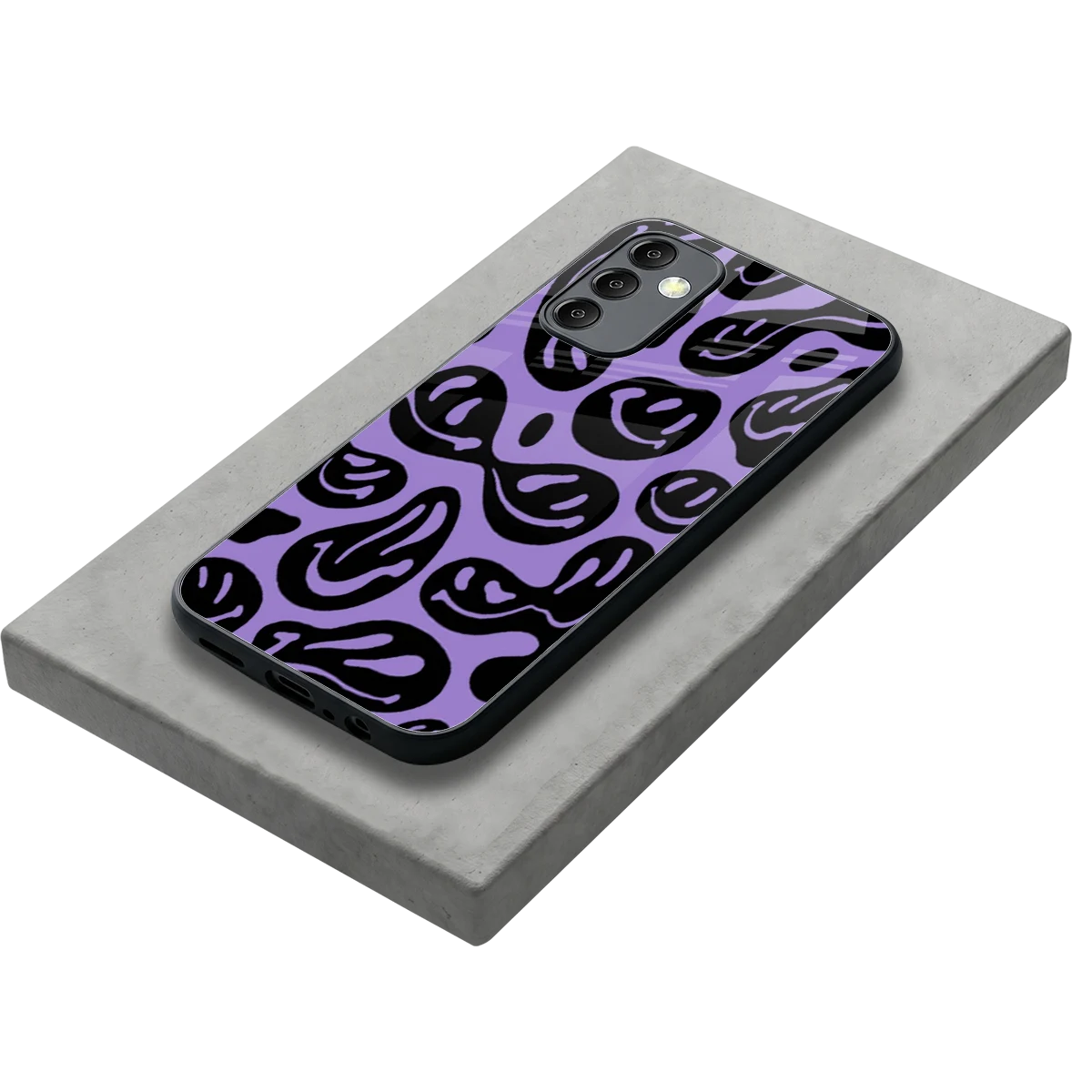 Acid Smiles Purple stylish phone case for samsung galaxy m14 5g | glossy glass and slim fit