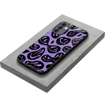 Acid Smiles Purple stylish phone case for samsung galaxy m14 5g | glossy glass and slim fit