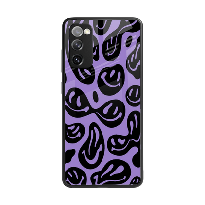 Acid Smiles Purple back phone cover | glass case for samsung galaxy s20 fe