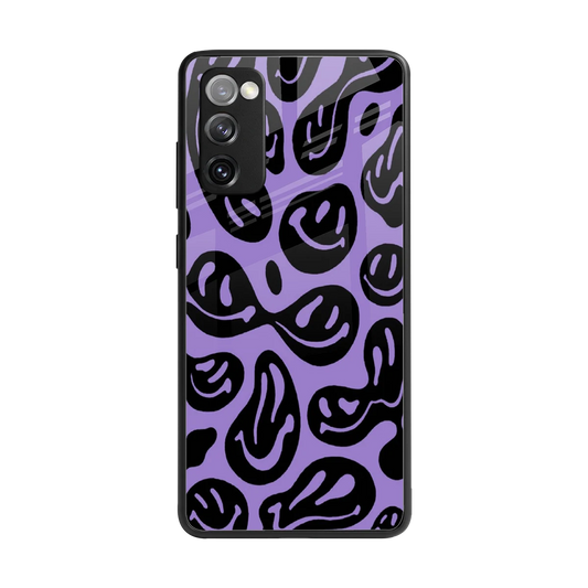 Acid Smiles Purple back phone cover | glass case for samsung galaxy s20 fe