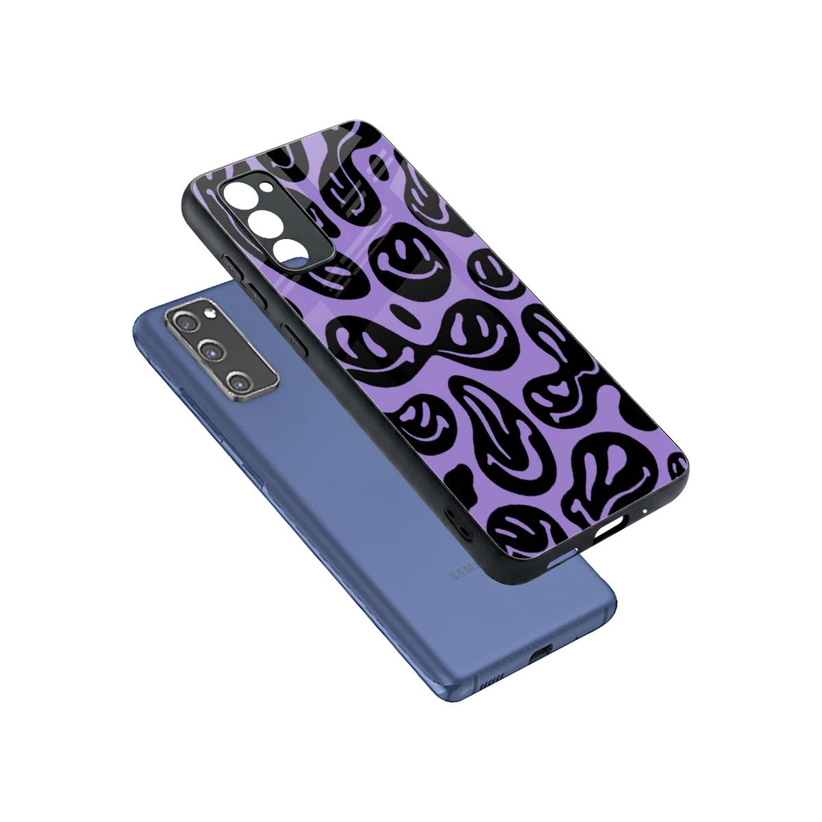 Acid Smiles Purple sleek samsung galaxy s20 fe cover with tempered glass back and TPU edges