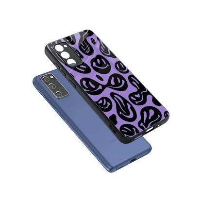 Acid Smiles Purple sleek samsung galaxy s20 fe cover with tempered glass back and TPU edges