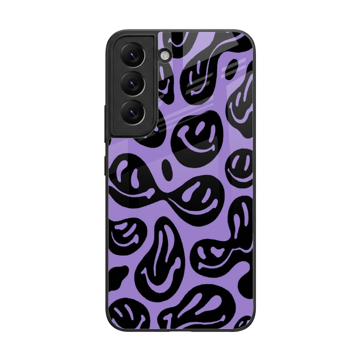Acid Smiles Purple back phone cover | glass case for samsung galaxy s22