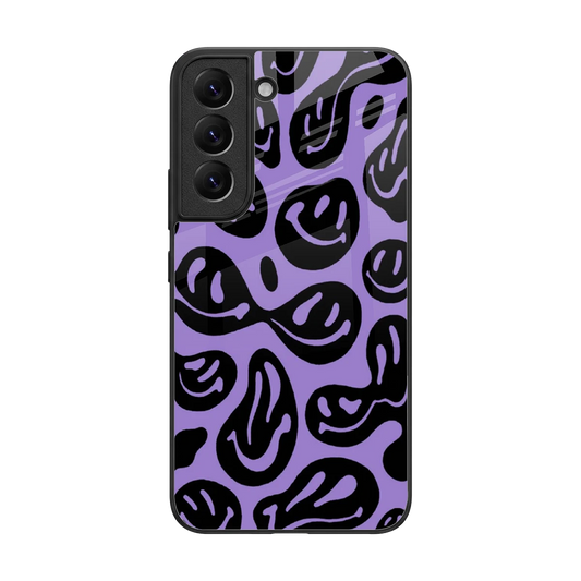 Acid Smiles Purple back phone cover | glass case for samsung galaxy s22