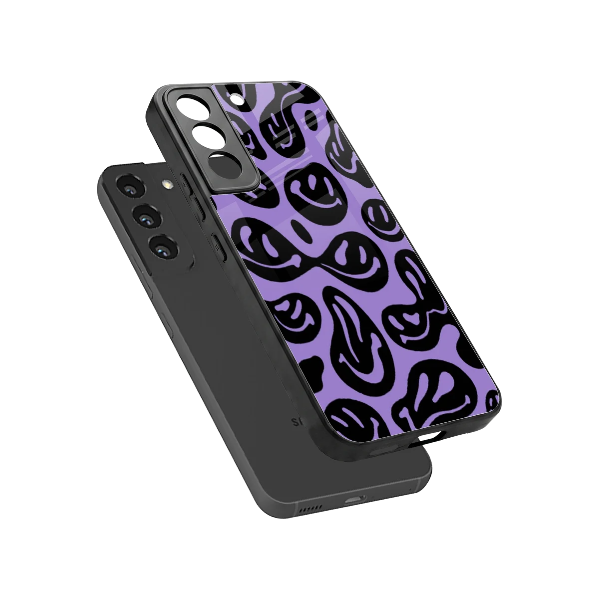 Acid Smiles Purple sleek samsung galaxy s22 cover with tempered glass back and TPU edges