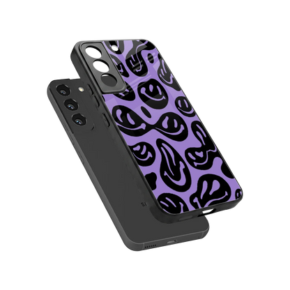Acid Smiles Purple sleek samsung galaxy s22 cover with tempered glass back and TPU edges
