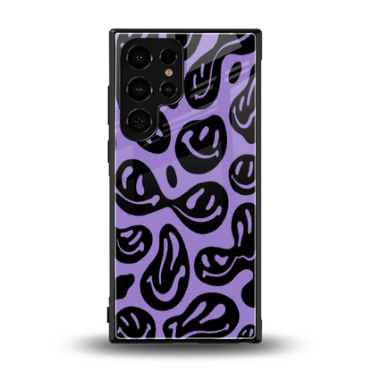 Acid Smiles Purple back phone cover | glass case for samsung galaxy s23 ultra