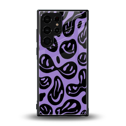 Acid Smiles Purple back phone cover | glass case for samsung galaxy s23 ultra