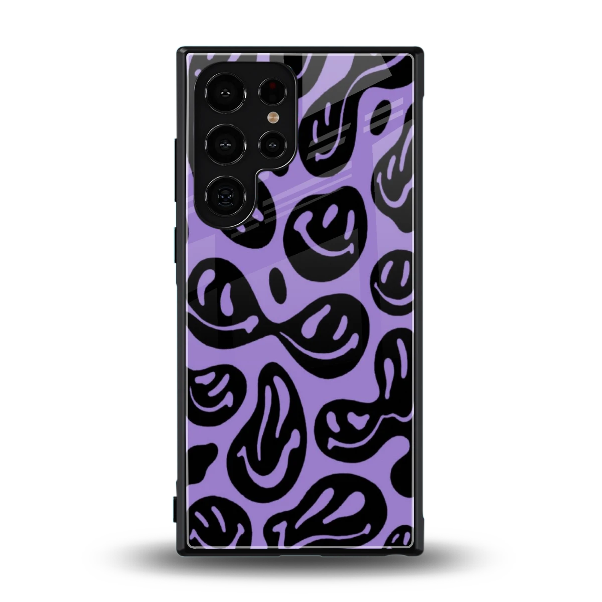 Acid Smiles Purple back phone cover | glass case for samsung galaxy s24 ultra
