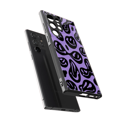 Acid Smiles Purple sleek samsung galaxy s23 ultra cover with tempered glass back and TPU edges