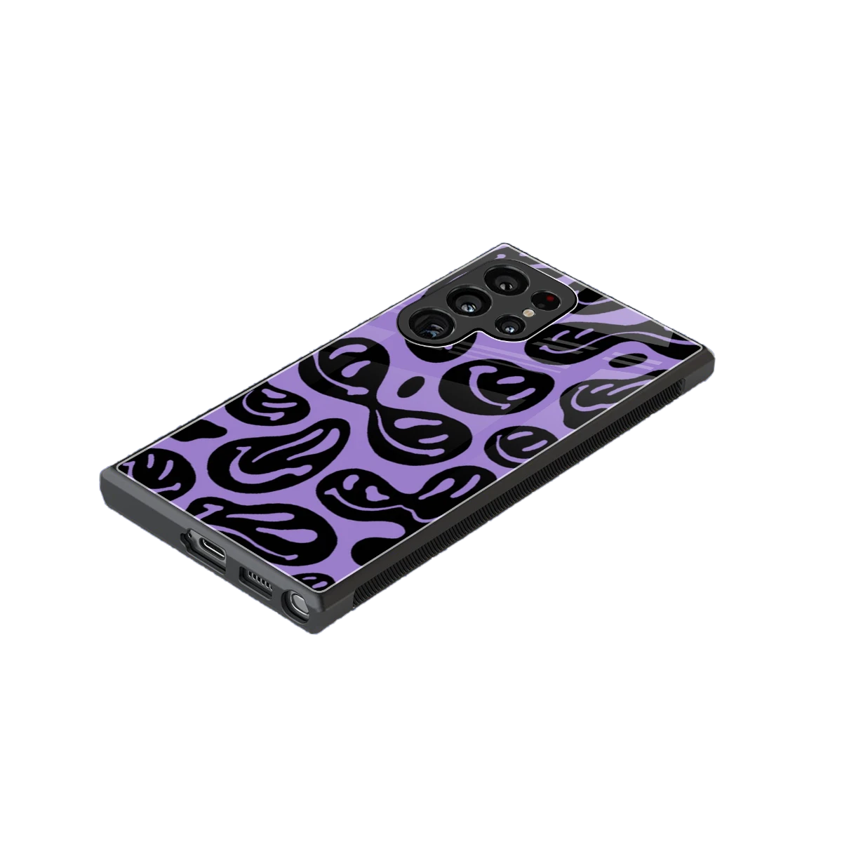 Acid Smiles Purple stylish phone case for samsung galaxy s24 ultra | glossy glass and slim fit