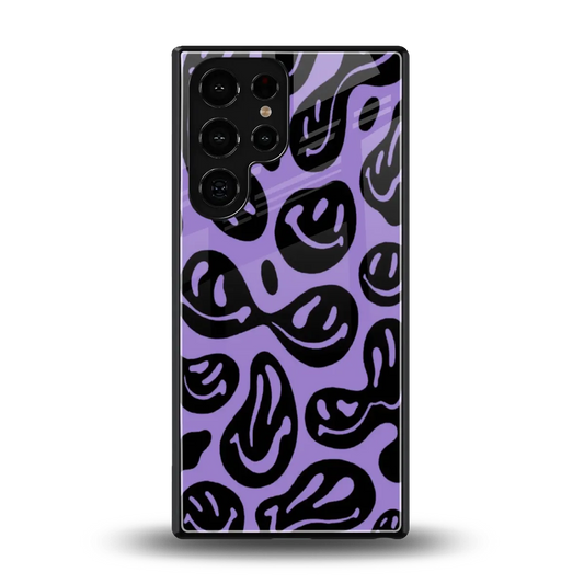 Acid Smiles Purple back phone cover | glass case for samsung galaxy s25 ultra
