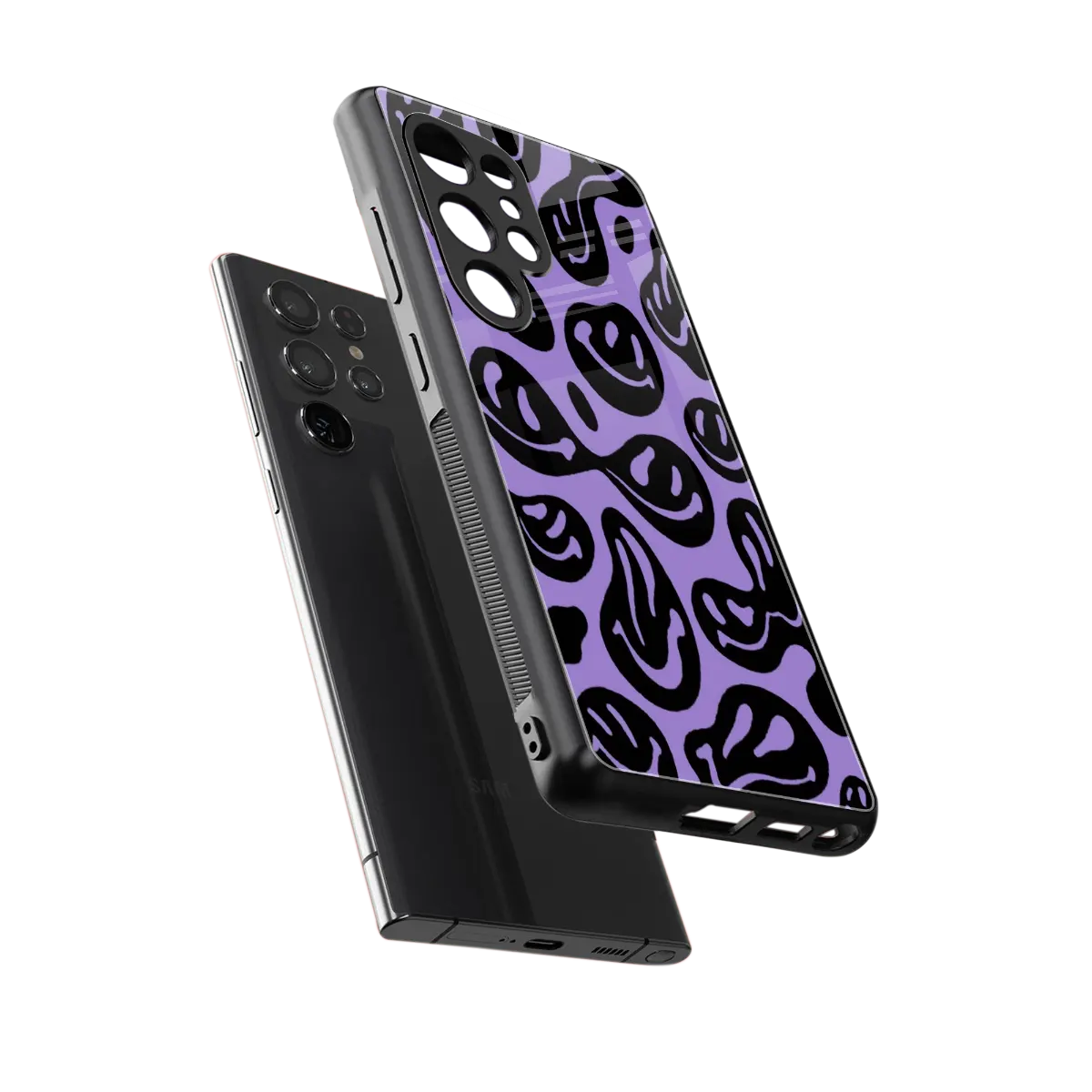 Acid Smiles Purple sleek samsung galaxy s25 ultra cover with tempered glass back and TPU edges