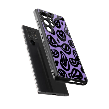 Acid Smiles Purple sleek samsung galaxy s25 ultra cover with tempered glass back and TPU edges
