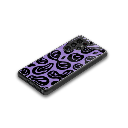 Acid Smiles Purple stylish phone case for samsung galaxy s25 ultra | glossy glass and slim fit