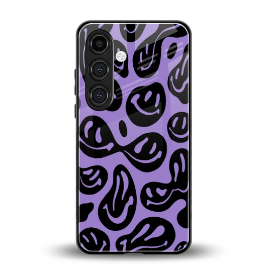 Acid Smiles Purple back phone cover | glass case for samsung galaxy s24