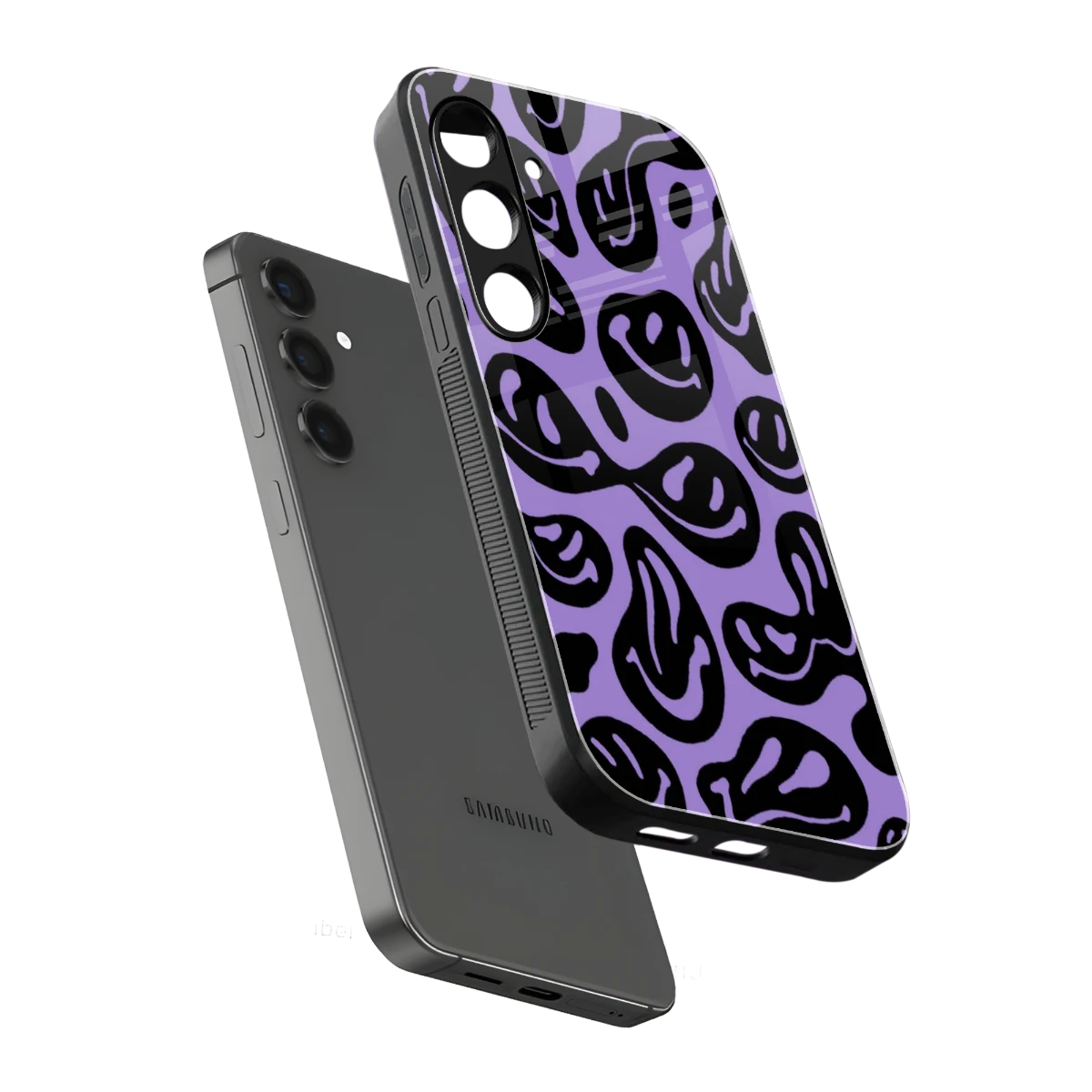 Acid Smiles Purple sleek samsung galaxy s24 cover with tempered glass back and TPU edges