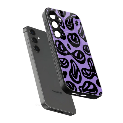 Acid Smiles Purple sleek samsung galaxy s24 cover with tempered glass back and TPU edges