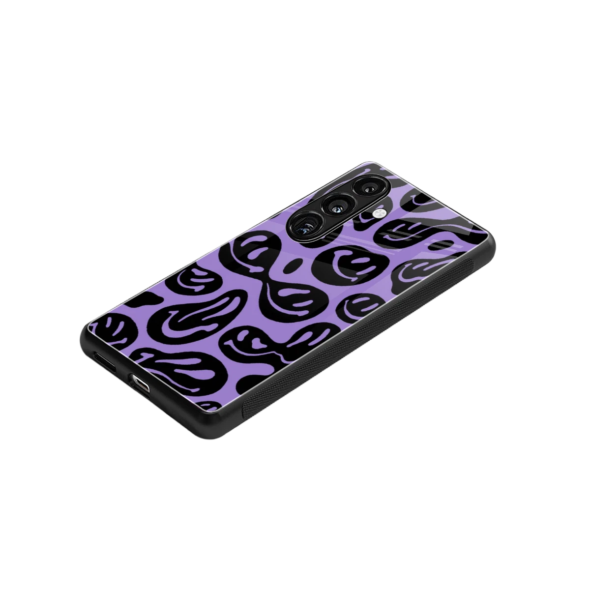 Acid Smiles Purple stylish phone case for samsung galaxy s24 | glossy glass and slim fit