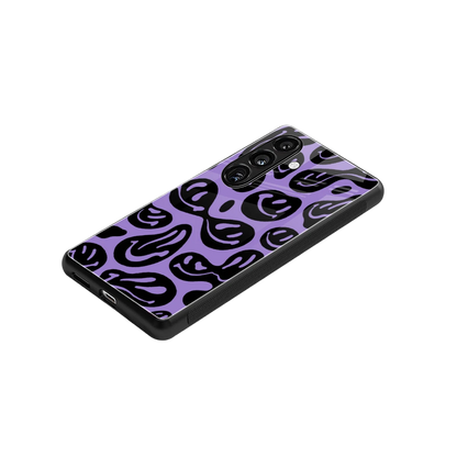 Acid Smiles Purple stylish phone case for samsung galaxy s24 | glossy glass and slim fit