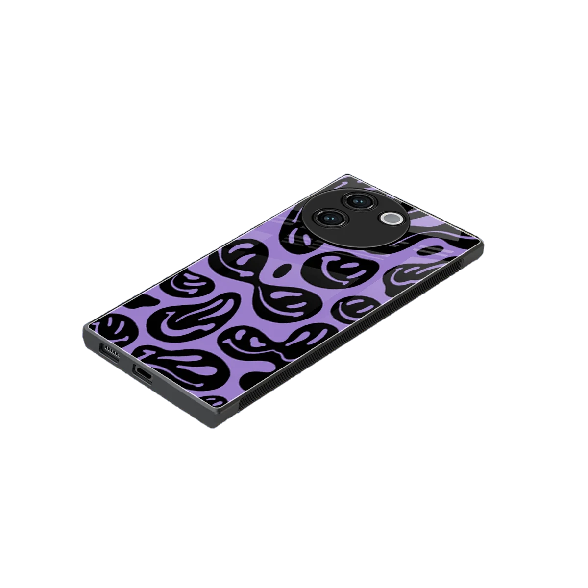Acid Smiles Purple stylish phone case for vivo v30e | glossy glass and slim fit